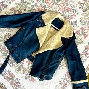 Moto-style denim Jacket